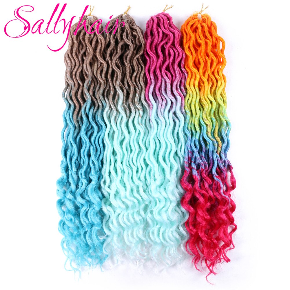 Sallyhair 24 Strands/Pack Faux Locs ø ũ  ߰ 극̵  ͽټ 20inch Synthetic Ombre Braiding Hair  罺 